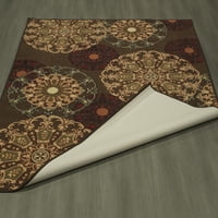Ottomanson Ottohome Damask szőnyeg, barna, 8'2'x9'10 '' ''