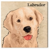 A Runway Avenue állatok fali művészete vászon nyomatok „Labrador” kutyák és kölyökkutyák - barna, barna