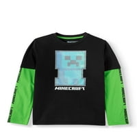 Minecraft Line Sprite Hosszú Ujjú Engedélyezett Póló