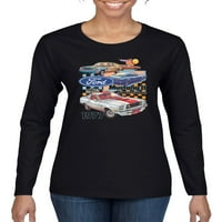Vad Bobby Ford Mustang II Supercoupe autók és teherautók Női grafikus Hosszú ujjú póló, fekete, kicsi