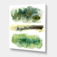 Designart 'Golden Green Absztrakt felhők III' Modern Canvas Wall Art nyomtatás