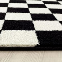 Luxe Weavers kockás Fekete-fehér geometriai absztrakt terület szőnyeg