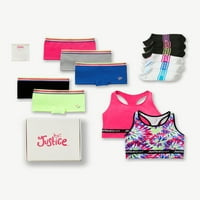 Justice Girls Gift Bo - beleértve a sport melltartót, a fiú rövid fehérneműjét és a no show zoknit, az xs -xl méreteket