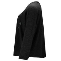 Gomelly Női póló pitypang Nyomtatás póló Laza póló női Kényelmes Dailywear tunika felsők Legénység nyak blúz Fekete