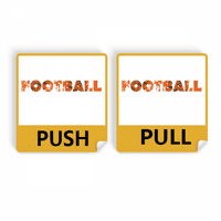 Narancssárga Stílusos Szó Futball Push Pull Ajtó Jel Vinyl Matrica Üzlet