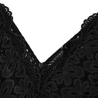 Női ruhák boka hosszú ujjú Alkalmi A-Line szilárd V-nyakú nyári ruha fekete 2XL
