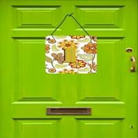 I. levél virágos mustár és zöld fal vagy ajtó függő nyomatok