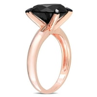 Carat T.W. Fekete gyémánt 14 kt rózsa arany pasziánsz eljegyzési gyűrű