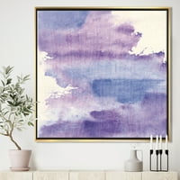 Designart 'akvarell lila köd I' Modern és kortárs keretes vászon