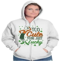 Olive Oyl St Paddys nap Szerencsés Cutie Zip kapucnis pulóver női Brisco márkák 2X