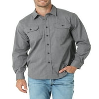 Wrangler® férfi hosszú ujjú epikus puha szőtt ing, S-5XL méretű