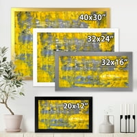 A DesignArt 'Grey megfelel a sárga absztrakt művészetnek.