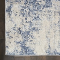 Nourison Karcsú Textúrák Absztrakt Elefántcsont Kék 5'3 7'3 Terület Szőnyeg