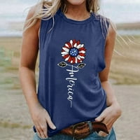 Ersazi Függetlenség Napja Clearance július negyedik női divat mellény hazafias póló nyári Laza mellény Navy S