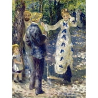 Renoir, Pierre-Auguste Fekete Modern Keretes Múzeum Művészeti Nyomat Címmel-A Hinta