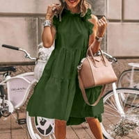 Nyári ruhák Női Női rakott Ujjatlan szilárd Patchwork alkalmi nyaralás Maxi ruha Sundresses nőknek zöld L