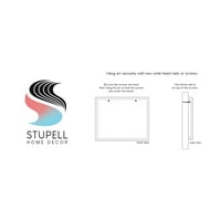 Stupell Industries Modern aszimmetrikus blokkolt formák grafikus művészet fekete keretes művészet nyomtatott fali művészet,