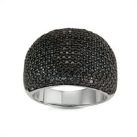 Ezüst ezüst fekete spinel kupola gyűrű