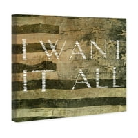 A Runway Avenue tipográfia és idézi a fali művészet vászon nyomtatványokat: 'It Want It MINDEN' Idézetek és mondások