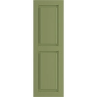 Ekena Millwork 18 W 26 H True Fit PVC Két egyenlő emelt panel redőny, moha zöld