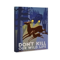A Wynwood Studio reklámfal art vászon nyomatok 'Ne öld meg a vad életünket' plakátok - Kék, Brown