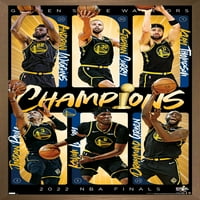 Golden State Warriors-megemlékező NBA döntő Bajnokok fali poszter, 14.725 22.375 keretes