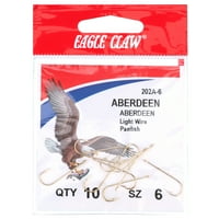 Eagle Claw Aberdeen Könnyű Huzal Nem Offset Horog, Arany
