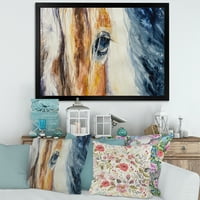 Designart 'Absztrakt közeli kép egy gyönyörű lovak szem I' parasztház keretes művészeti nyomtatás