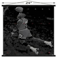 Michael Jordan-Fekete-fehér fali poszter mágneses kerettel, 22.375 34
