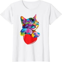 Aranyos macska ajándék cica szerelmeseinek színes Art Cat elfogadása póló