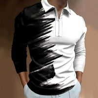 Férfi divat laza hajtóka Cipzár 3D digitális nyomtatás Hosszú ujjú felső póló ing felső