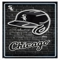 Chicago Fehér So-Neon Sisak Fali Poszter, 22.375 34 Keretes