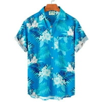 Kókuszfa póló férfiaknak nyári Rövid ujjú Férfi ruházat divat hajtóka gomb felső tengerparti nyaralás férfi ing Harajuku
