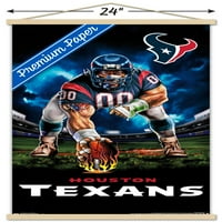 Houston Texans-Pontállású fali poszter fa mágneses kerettel, 22.375 34