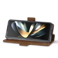 Elepower a Galaxy Z Fold esetében, 6 RFID blokkoló 6 hitelkártya-tulajdonos, Flip Folio könyv Slim Fit Premium PU bőr