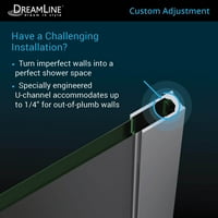 DreamLine Prism plusz. be. Keret nélküli Neo-szög csuklós zuhanykabin szálcsiszolt nikkelből