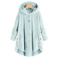 Viikei Molett Női kabátok Clearance kapucnis kabát női téli pulóver kabát szilárd laza kabátok