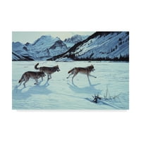 Védjegy Képzőművészet 'Run Wolf Pack' Canvas Art készítette Ron Parker