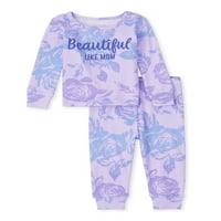 A Gyerekhely baba és a kisgyermek lányok hosszú ujjú és hosszú nadrágos fitt pamut pizsamák, újszülött - 6t