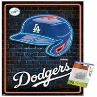 Los Angeles Dodgers-Neon sisak fali poszter Push csapokkal, 14.725 22.375