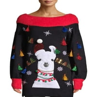 Ünnepi idő a női láma csúnya karácsonyi tunika pulóver
