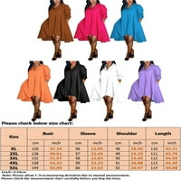 Voguele női ing ruhák Egyszínű Sundress Plusz méretű Midi ruha strand alkalmi laza kávé 4XL