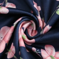 Honeladyy Női Crewneck Divat virágos nyomtatás Off-the-váll Laza Térdig érő ruha női könnyű ruhák