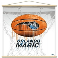Orlando Magic-csepegtető kosárlabda fali poszter fa mágneses kerettel, 22.375 34