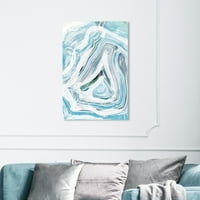 Wynwood Studio Absztrakt fal art vászon nyomtatványok 'jeges geo' kristályok - kék, fehér
