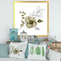 Designart 'Eucalyptus ágak Anemone Bouquet Flower II' hagyományos keretes művészet nyomtatás