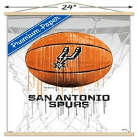 San Antonio Spurs-csepegtető kosárlabda fali poszter fa mágneses kerettel, 22.375 34