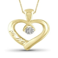 JewelersClub fehér gyémánt akcentus 14K arany az ezüst anya szív medál felett, 18