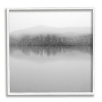 Stupell hegyvidéki tófák reflexiós tájfotózás fehér keretes művészeti nyomtatási fal művészet
