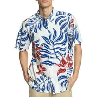 Férfi ingek Férfi nyári nyomtatás rövid ujjú laza alkalmi függő ing férfi Hawaii stílusú ing férfi divat